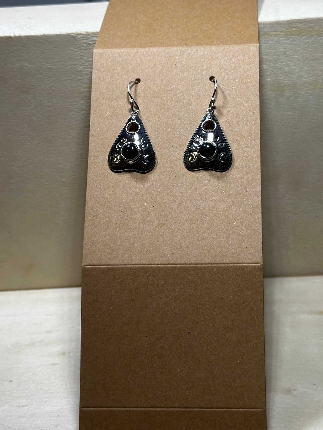 Ouija Black Onyx Earrings (06.6044) - Sacred Crystals Earrings