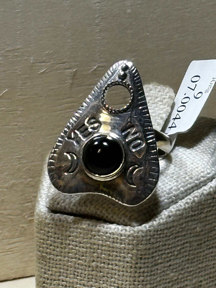 Ouija Black Onyx Ring Size 9 (07.0044) - Sacred Crystals Rings