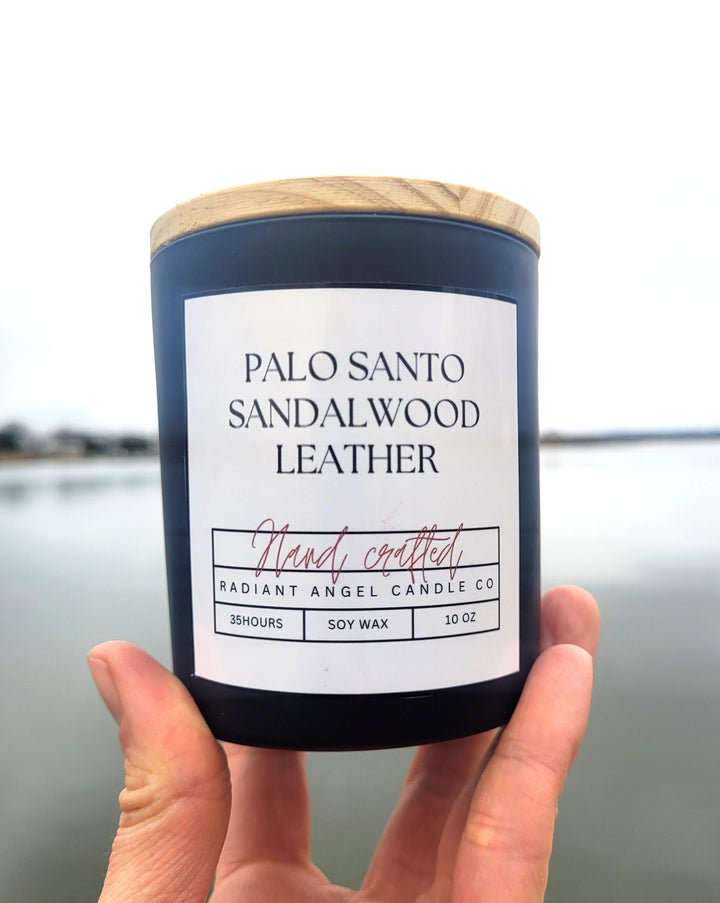 Palo Santo, Sandalwood &amp; Leather Soy Candle