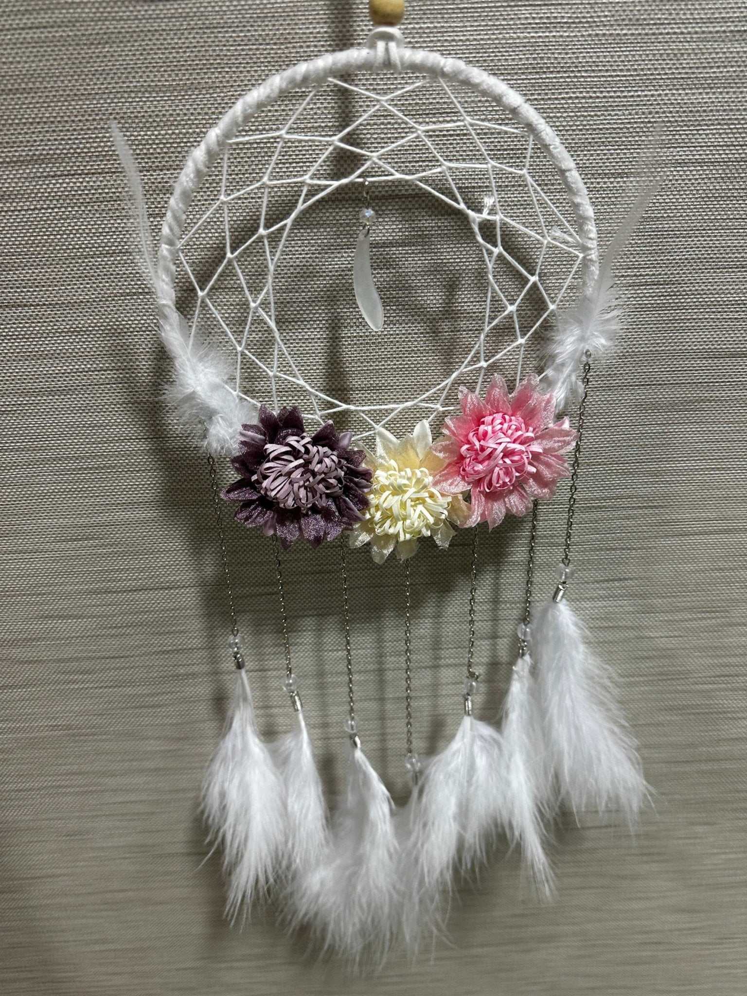 Pastel Bloom Dreamcatcher with Sea Glass - Sacred Crystals All Decor