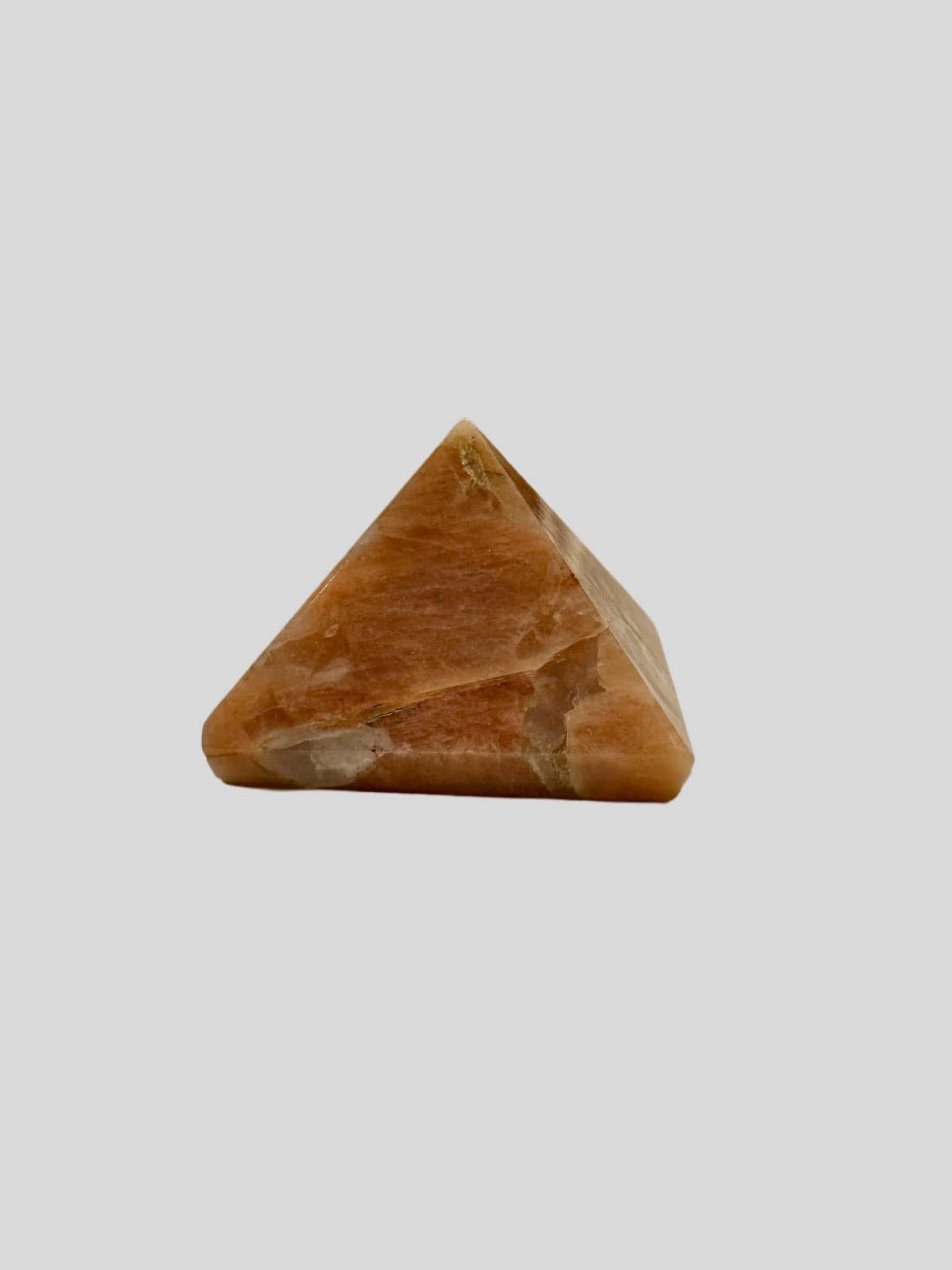 Peach Moonstone Pyramid 1" - Sacred Crystals Pyramid