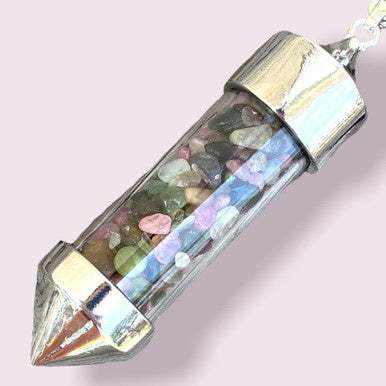 Pendulum Necklace - Multi Tourmaline - Sacred Crystals Pendulums