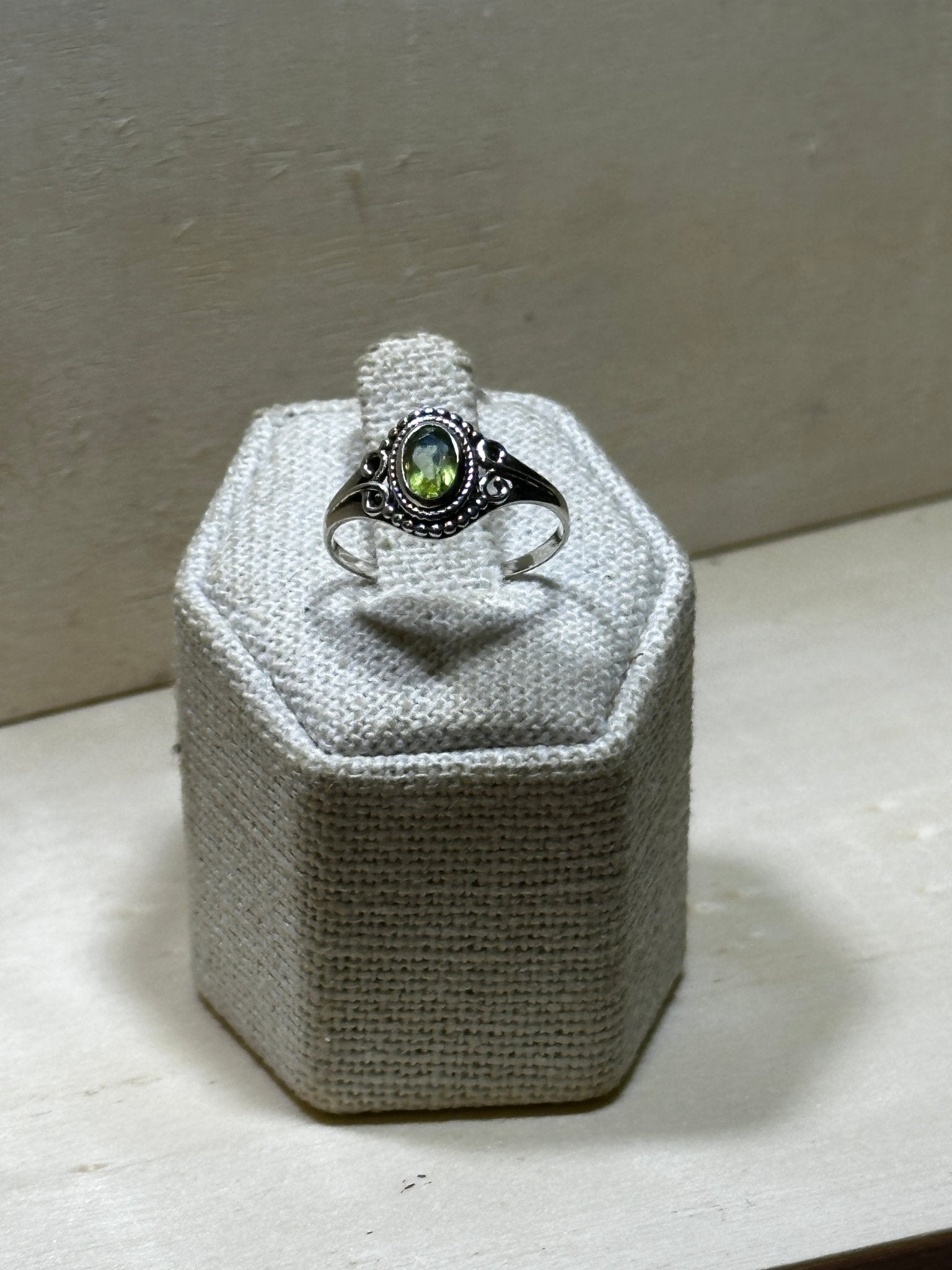 Peridot Faceted Oval Dainty Ring - Sacred Crystals Rings