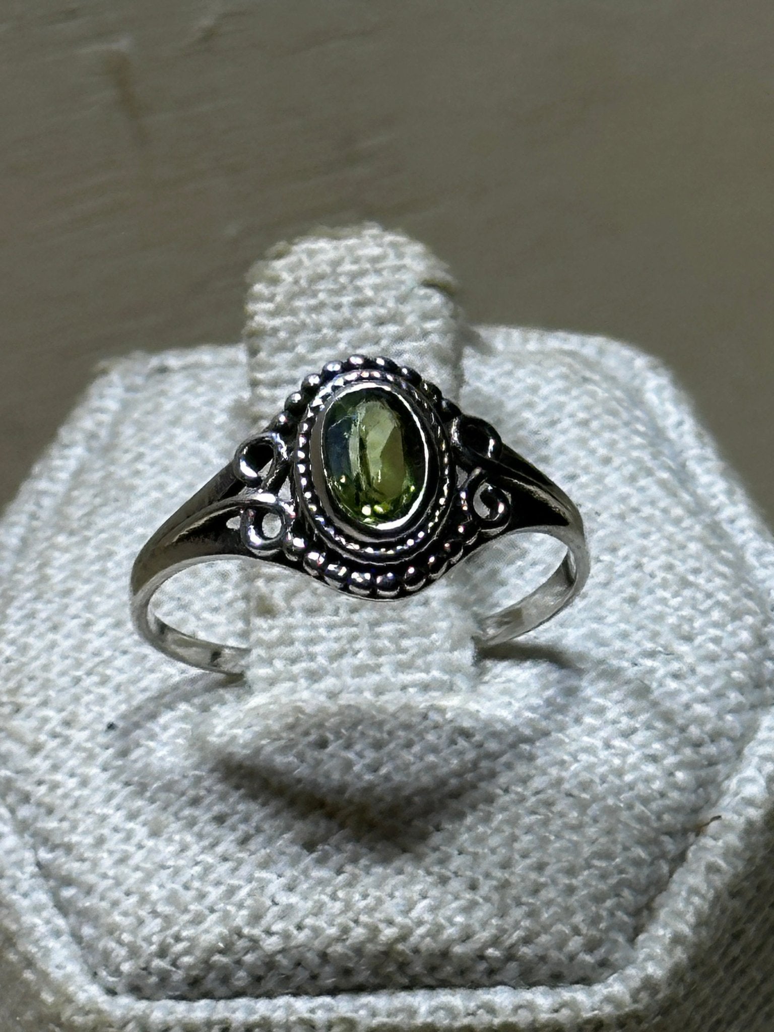 Peridot Faceted Oval Dainty Ring - Sacred Crystals Rings