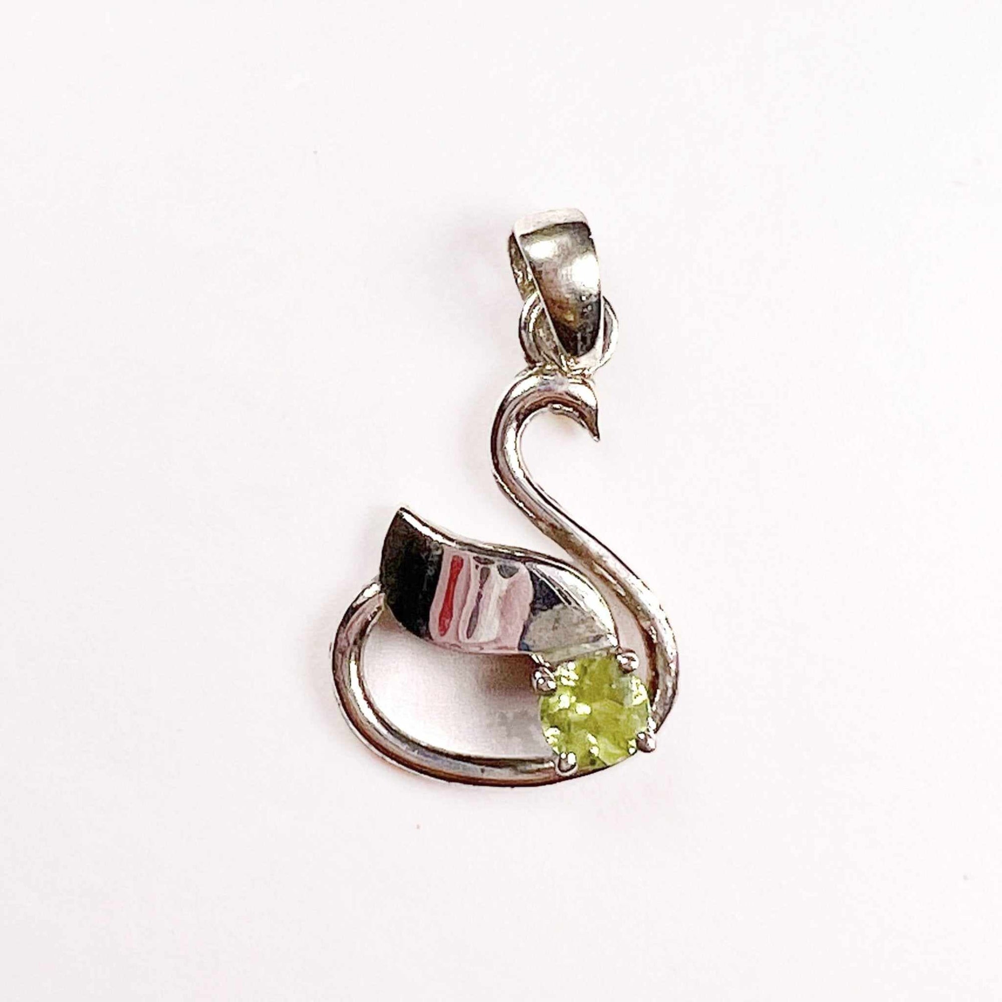 Peridot Swan Pendant - Sacred Crystals Pendants