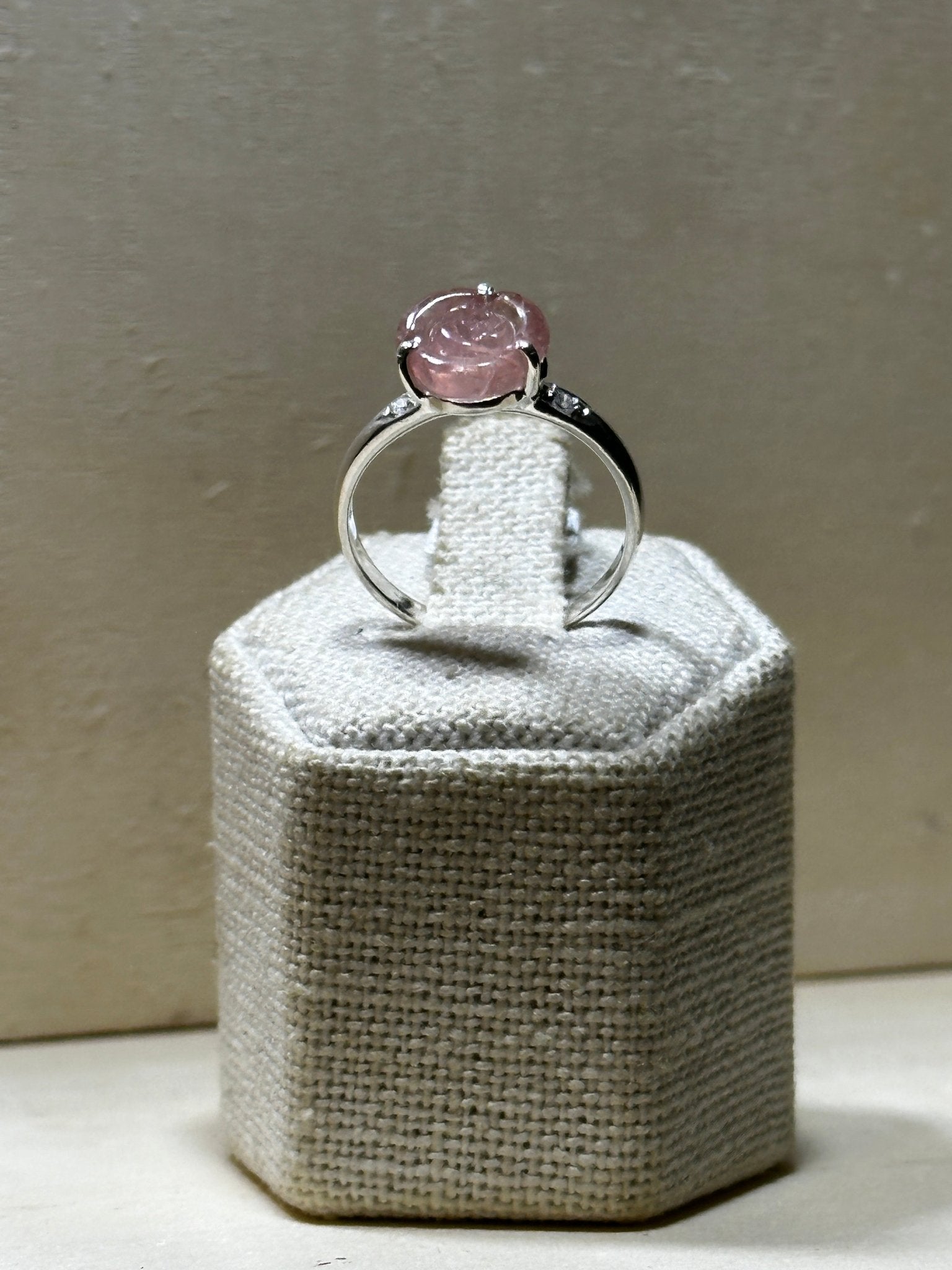 Pink Tourmaline Flower Ring (03.0048) - Sacred Crystals Rings