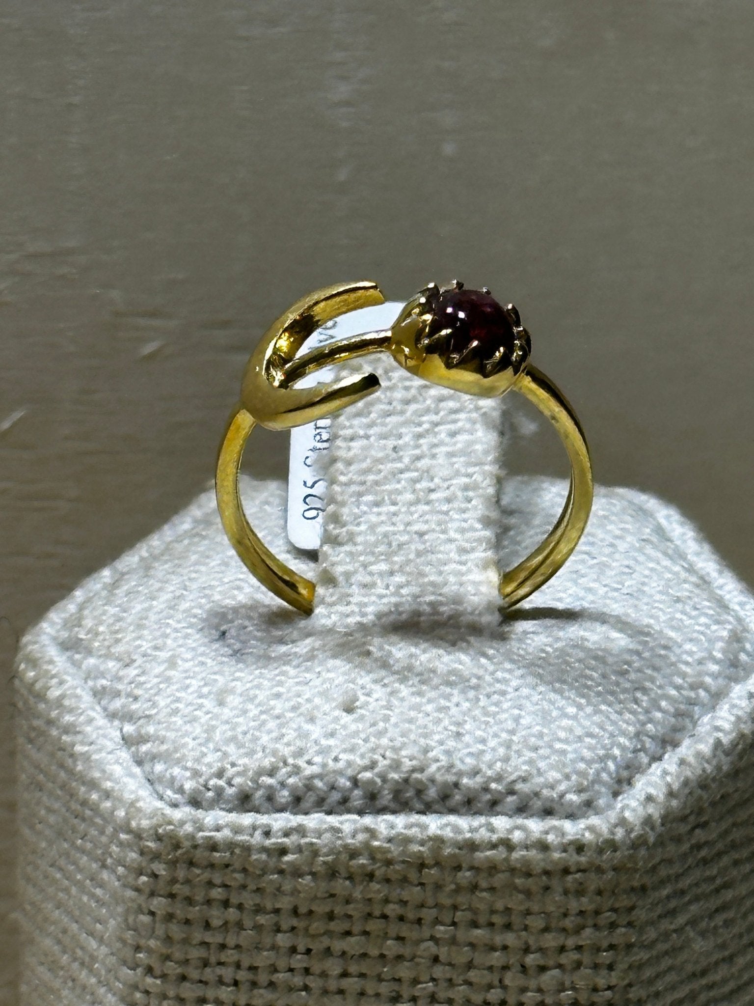 Pink Tourmaline Moon Ring Size 6 (03.9032) - Sacred Crystals Rings