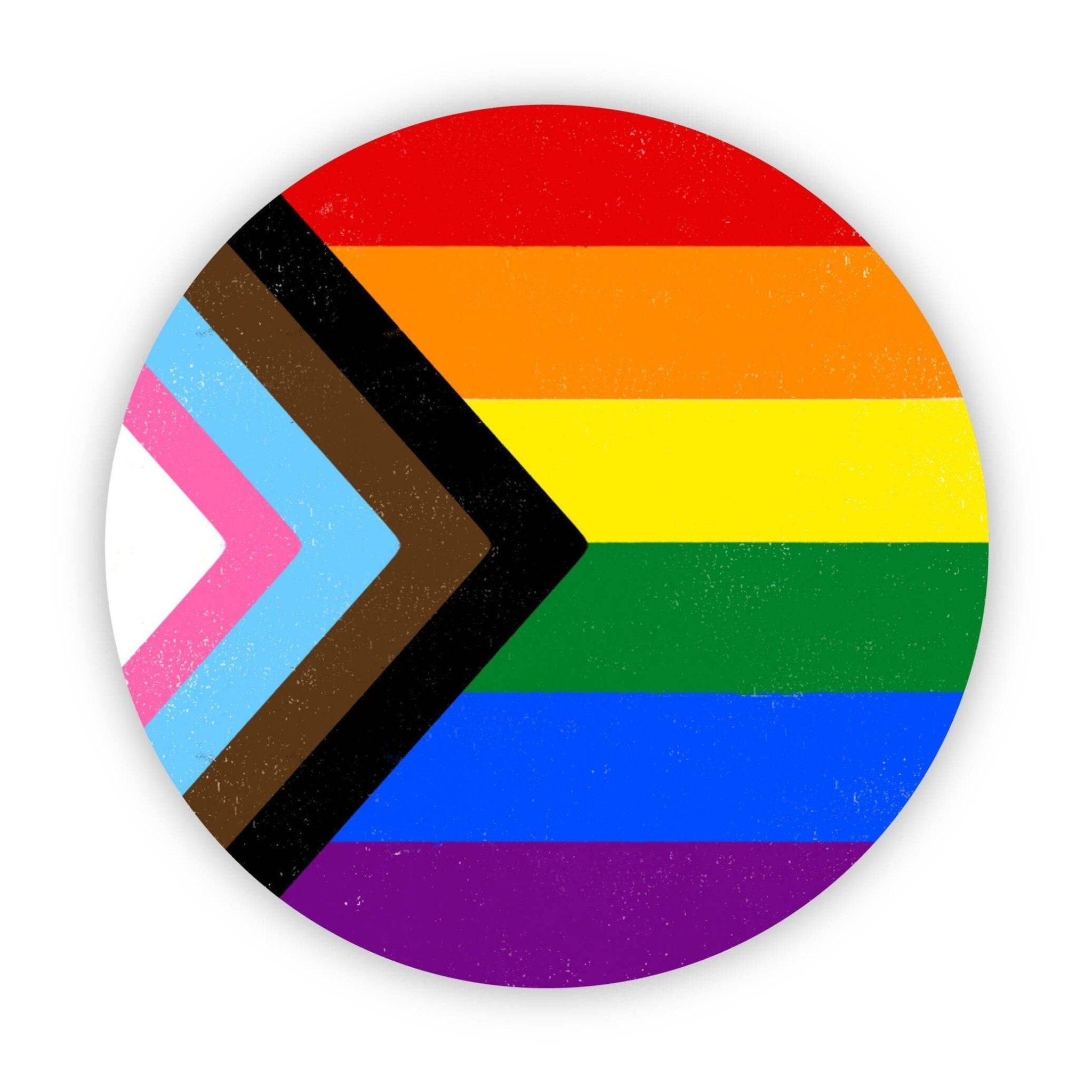 Pride Flag circle sticker - Sacred Crystals Stickers