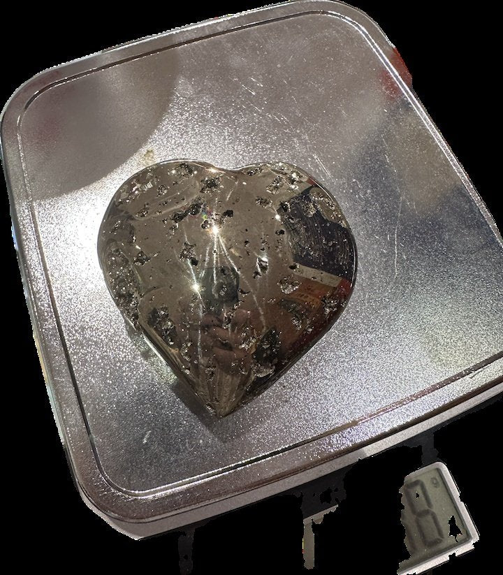 Pyrite Heart 288g - Sacred Crystals Hearts