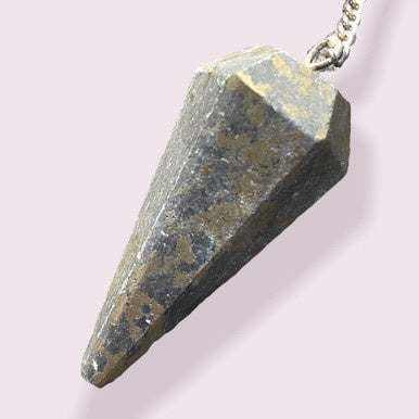 Pyrite in Matrix Pendulum - 6 sided point - Sacred Crystals Pendulums