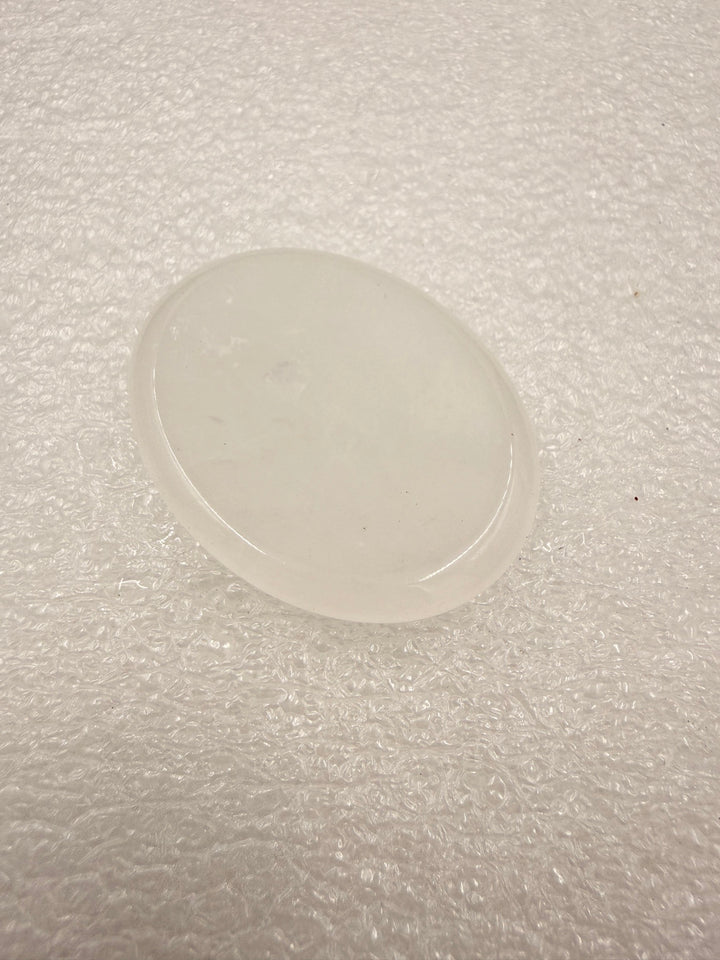 Clear quartz comfort stone, smooth oval palm stone