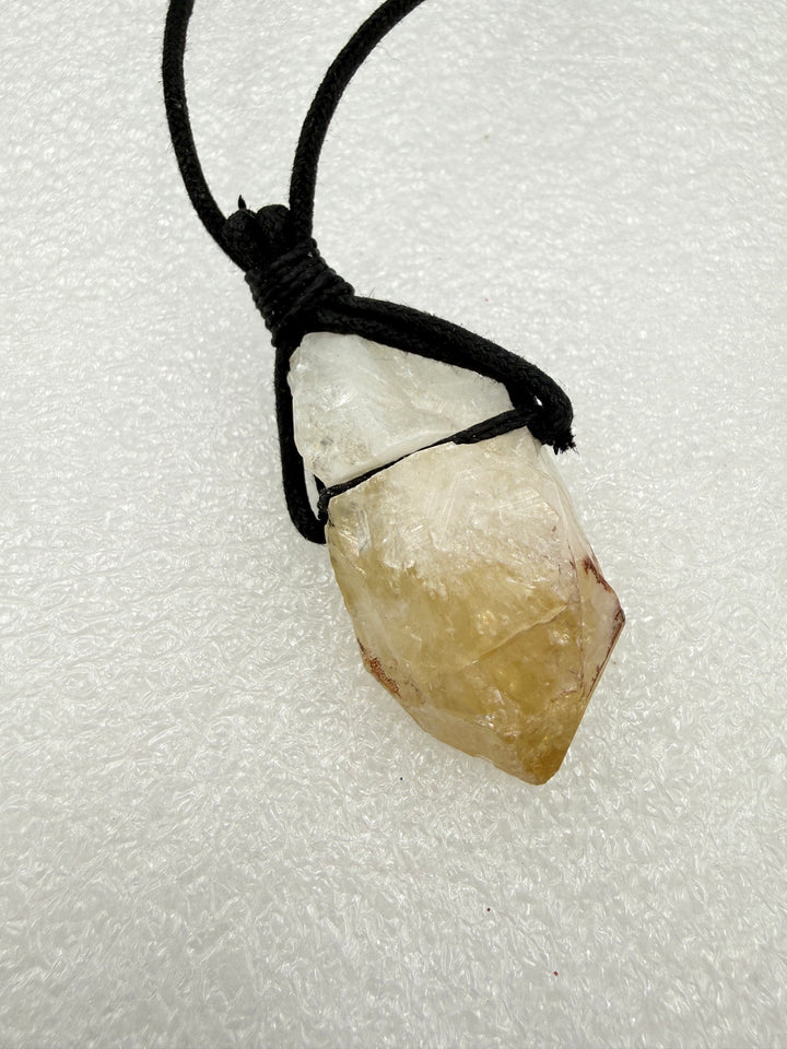 Citrine Power Necklace, close-up of the citrine point