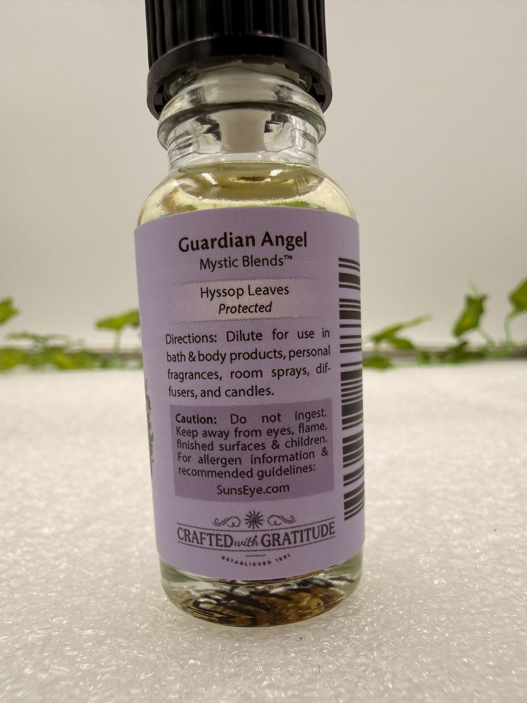 Guardian Angel Oil .5 oz bottle, back label