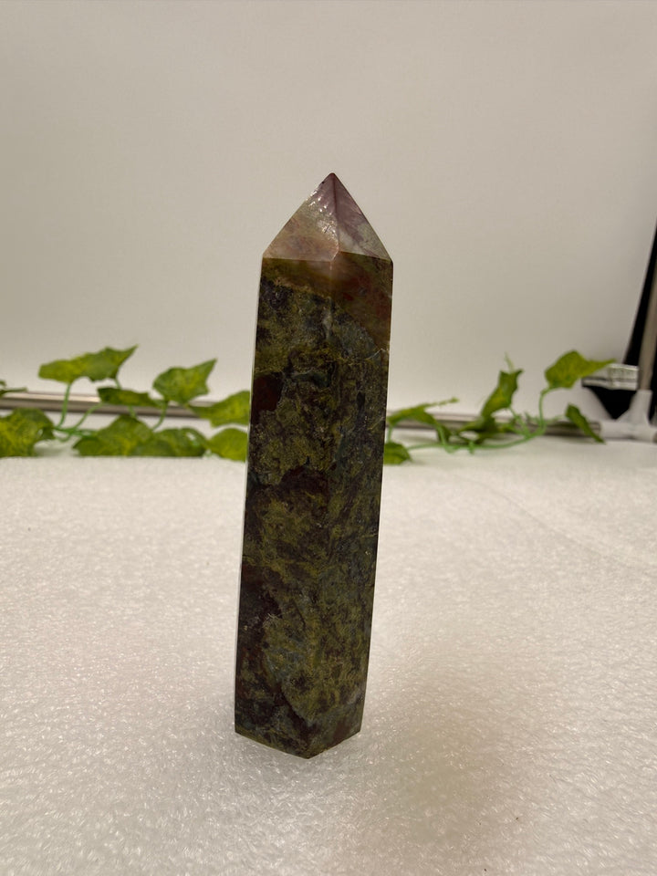 Dragon Blood Jasper tower, full length