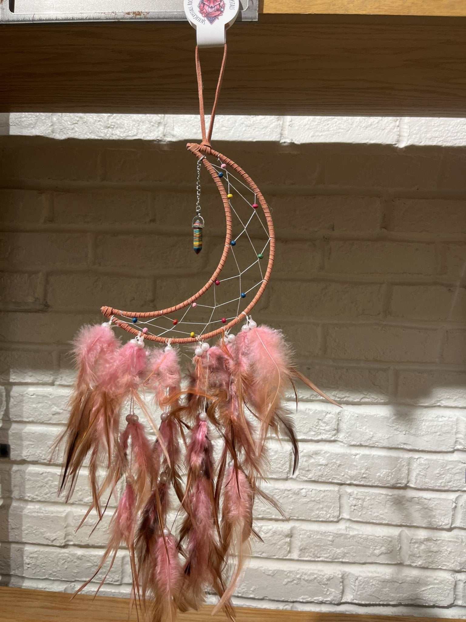 Radiant Harmony Dreamcatcher with Colorful Pendant - Sacred Crystals Dreamcatchers