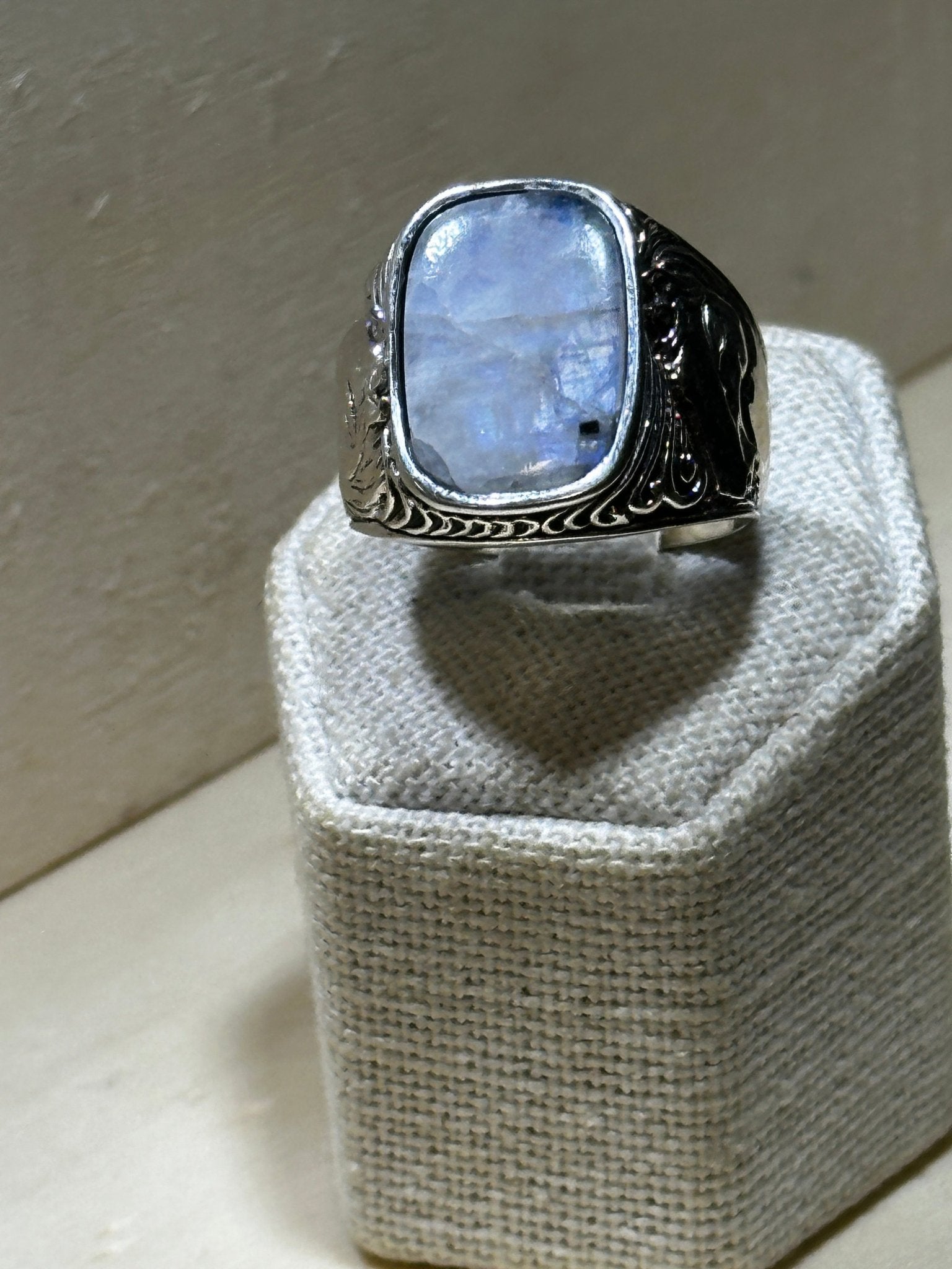 Rainbow Moonstone Horse Ring Size 12 - Sacred Crystals Rings