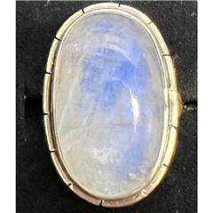 Rainbow Moonstone Ring Size 7 - "Mirror, Mirror" - Sacred Crystals Rings