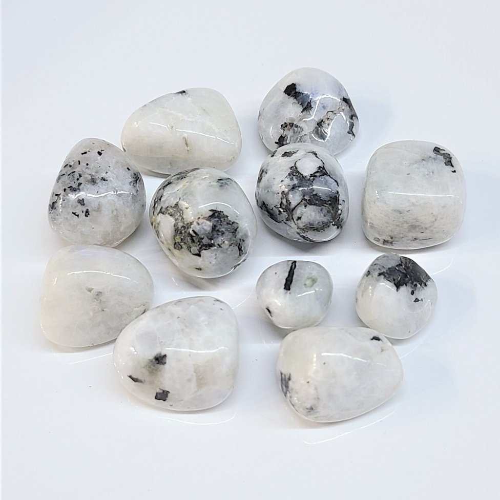 Rainbow Moonstone Tumbled Stone - Sacred Crystals Tumbled Stones