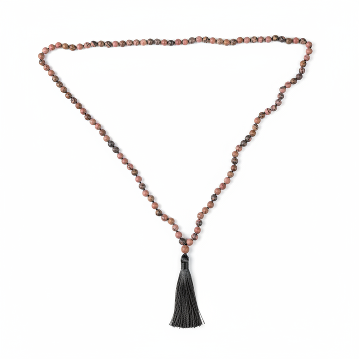Rhodonite Mala - Flat Lay