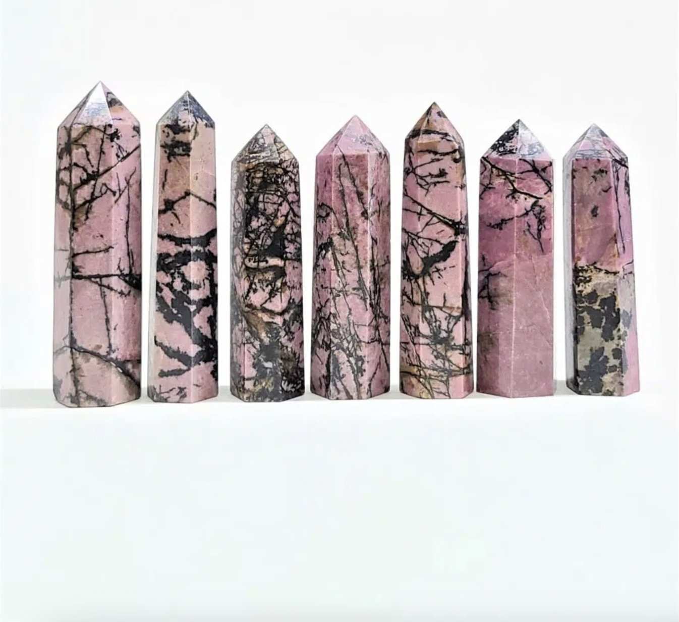 Rhodonite Tower 3" - Sacred Crystals Obelisk