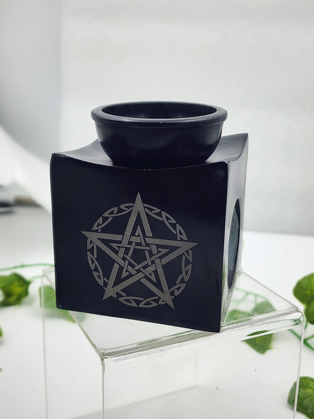 Pentacle Black Soapstone Oil Burner