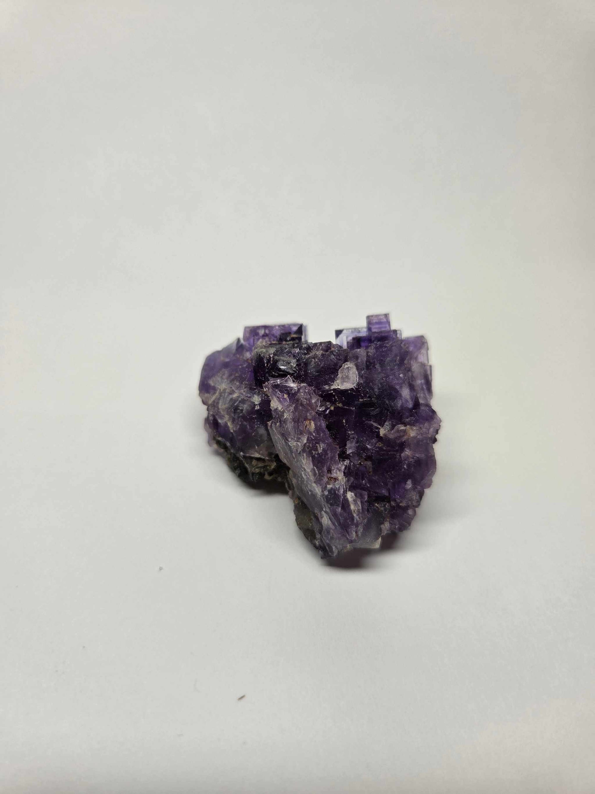 Purple Fluorite specimen 2.1 oz with cubic structure for spiritual protection and mental clarity