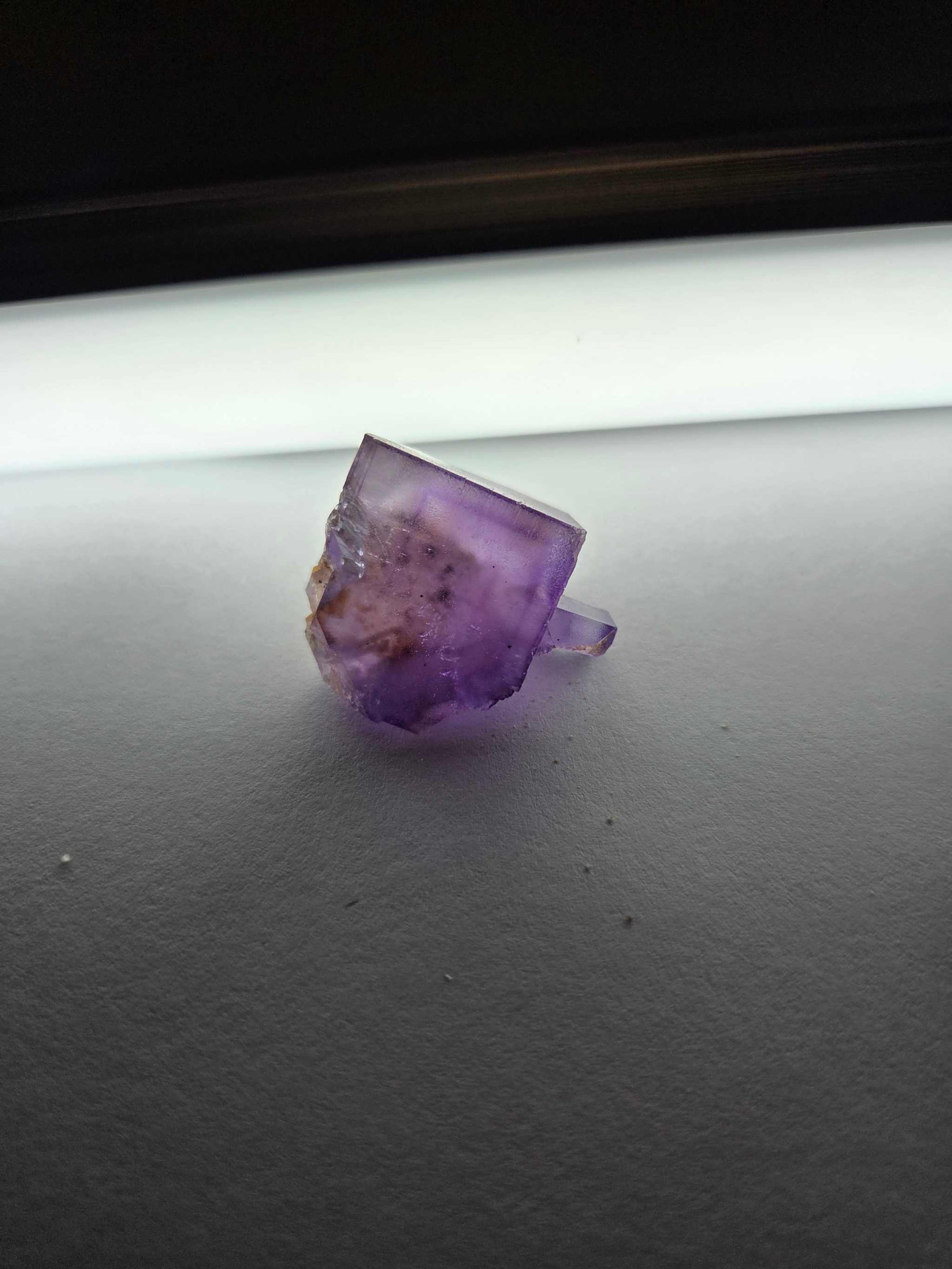 Purple Fluorite specimen 1 oz with violet hues and geometric shape for meditation and intuitive clarity.