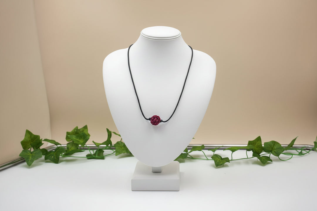 Single Red Rudraksha Necklace