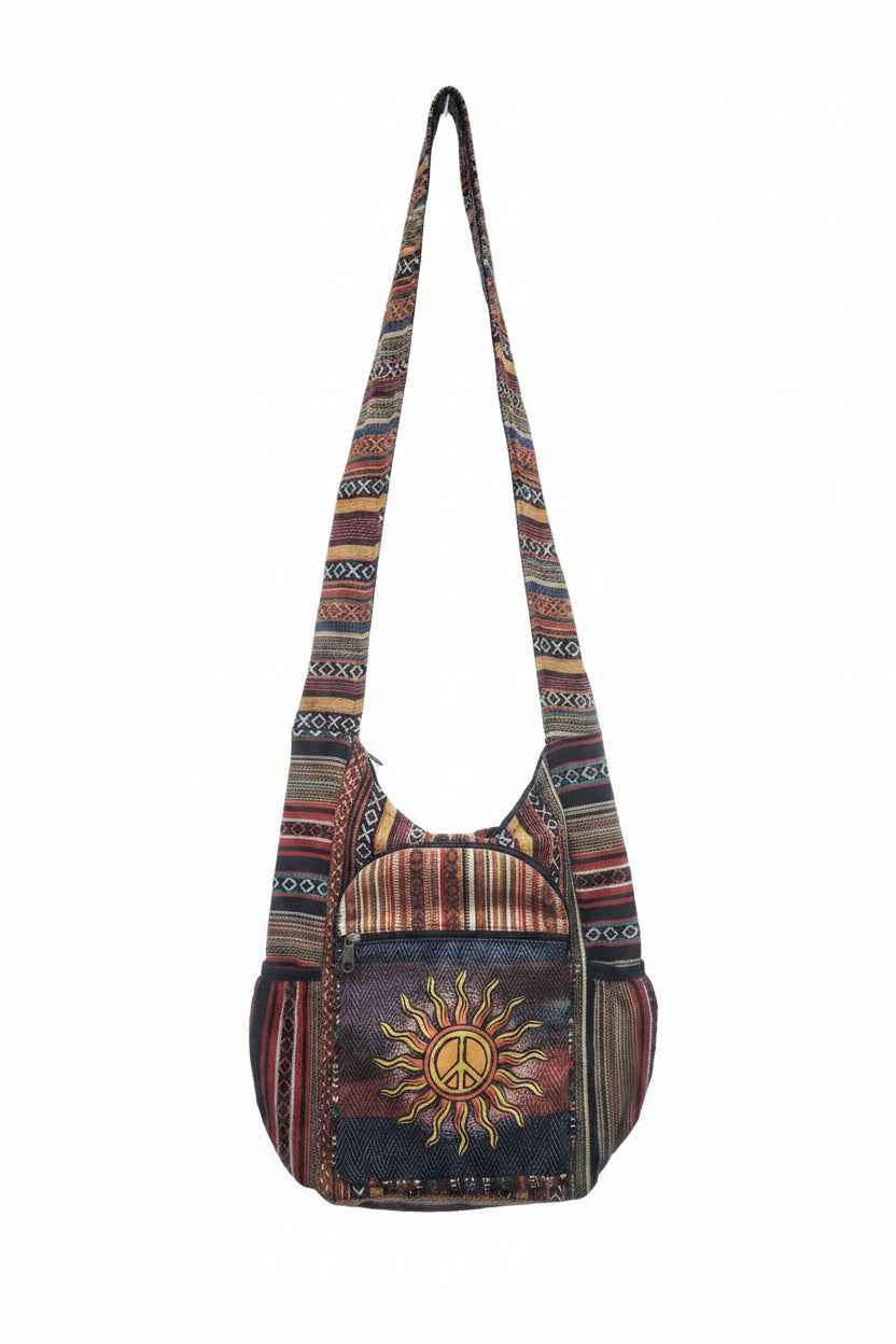 Tie-Dye Side Pocket Celestial Peace Sign Bag