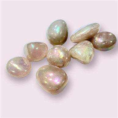 Rose Angel Aura Tumbled Stone - Sacred Crystals Tumbled Stones