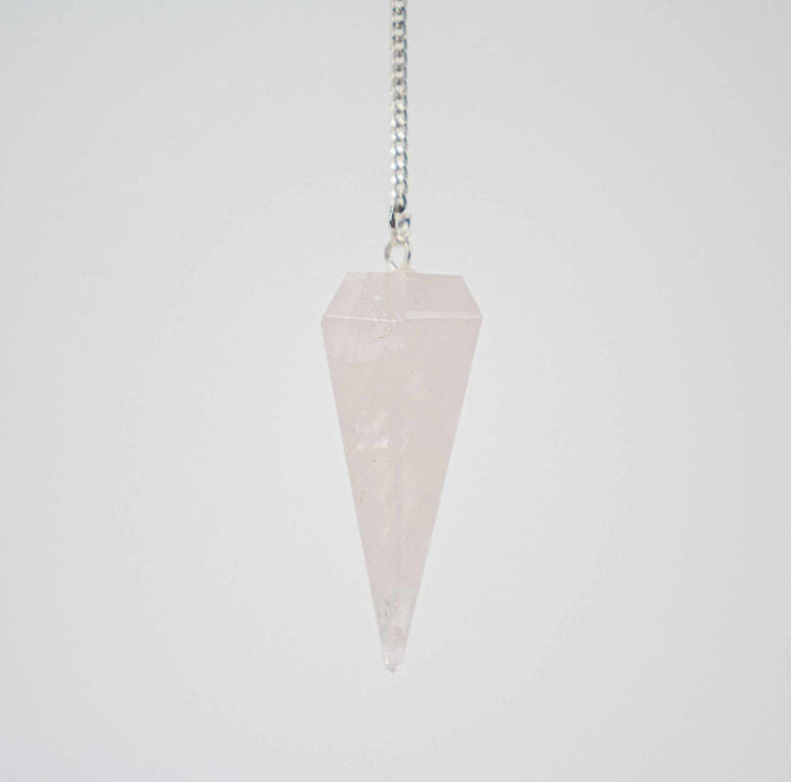 Rose Quartz Pendulum 6 sided point - Sacred Crystals Pendulums