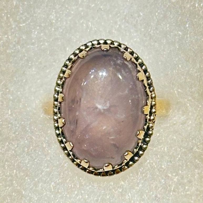 Rose Quartz Ring - Size 8 - “Throned” - Sacred Crystals Rings