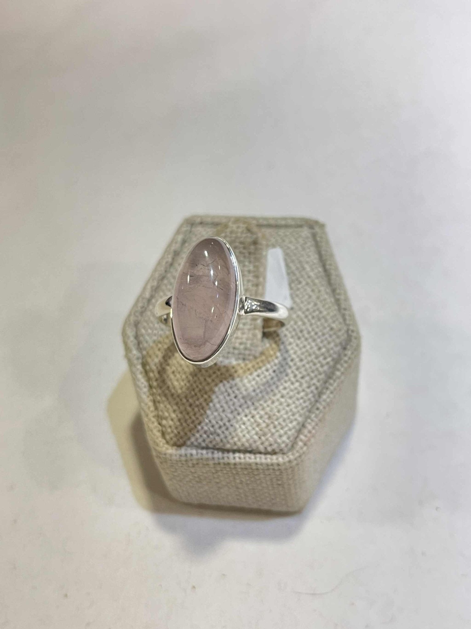 Rose Quartz Ring Size 9- "Simplistic Love" - Sacred Crystals Rings