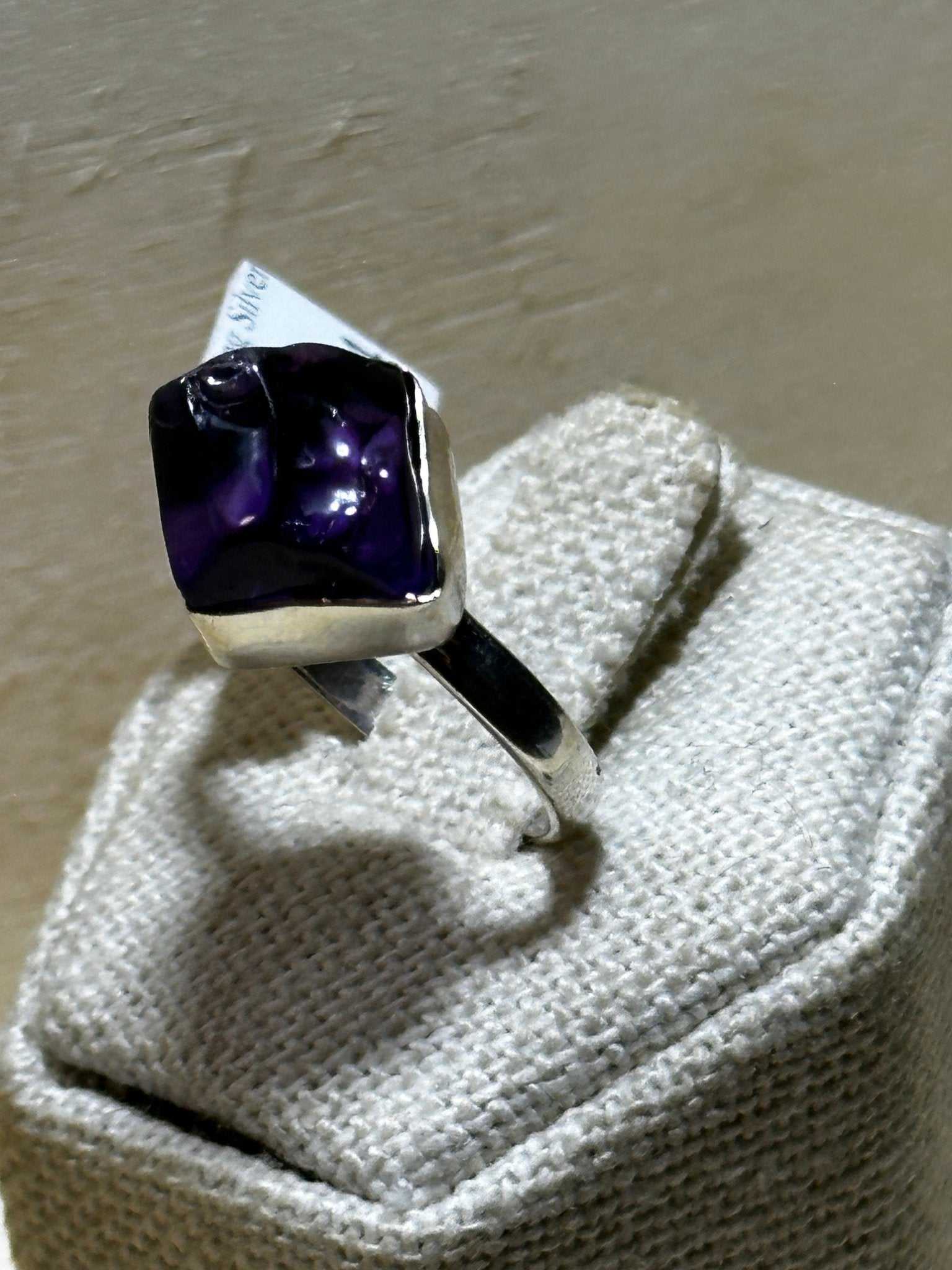 Rough Amethyst Ring Size 9 (03.7024) - Sacred Crystals Rings