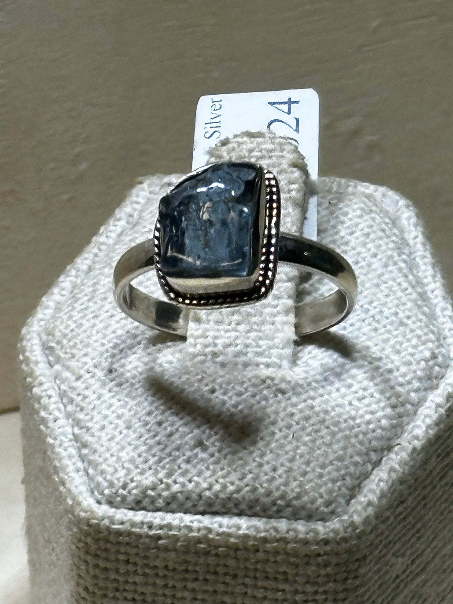 Rough Aquamarine Ring Size 9 (03.7024) - Sacred Crystals Rings