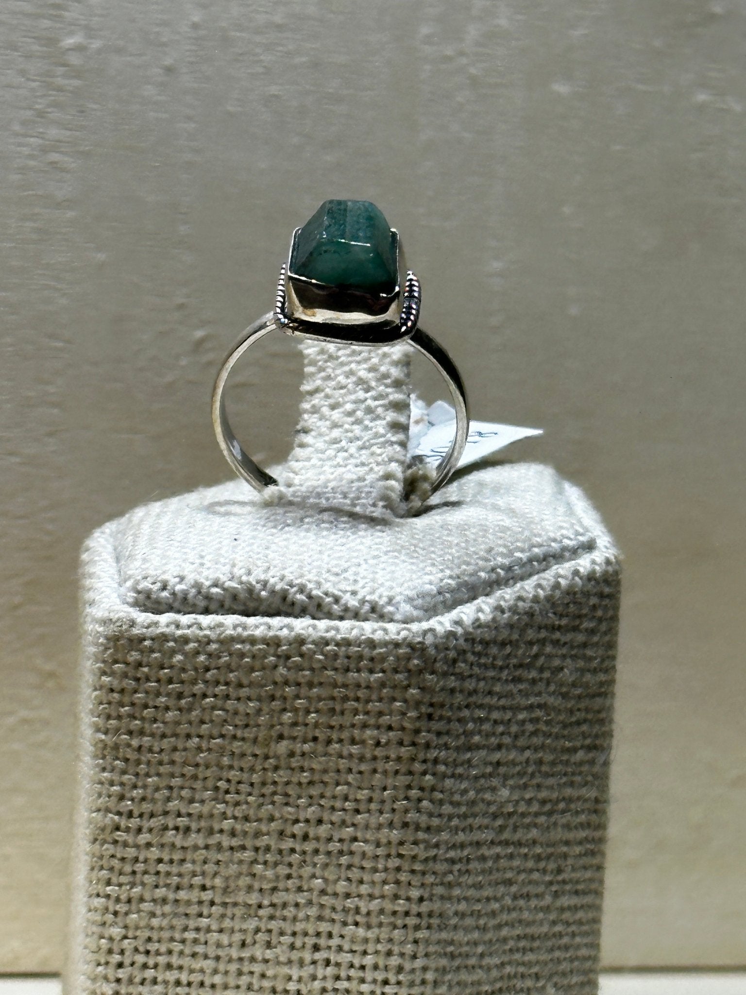 Rough Emerald Ring Size 7 (02.3018) - Sacred Crystals Rings