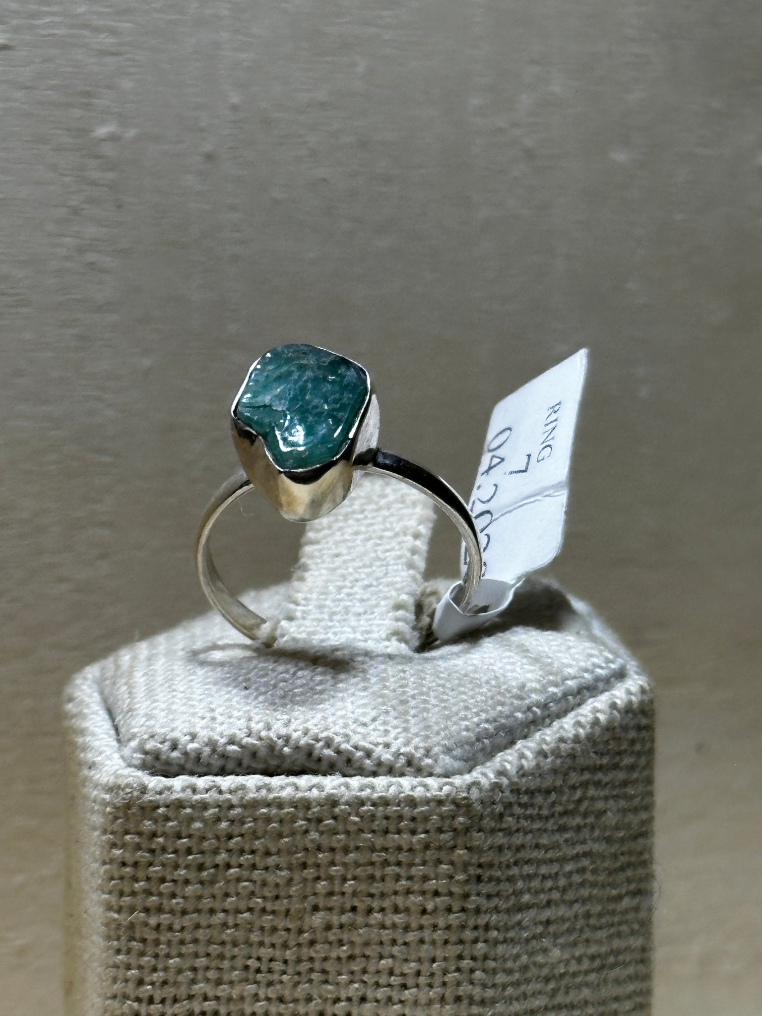 Rough Emerald Ring Size 7 (04.2028) - Sacred Crystals Rings