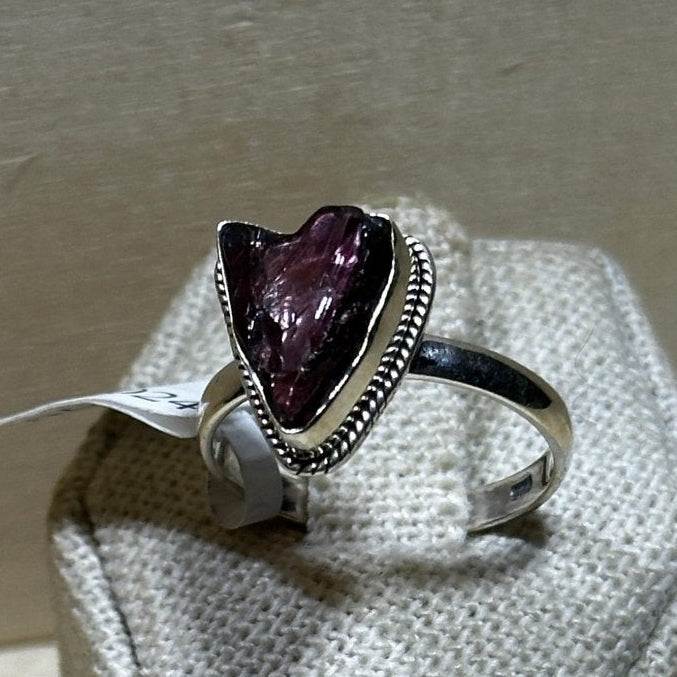 Rough Garnet Ring Size 9 (03.7024) - Sacred Crystals Rings