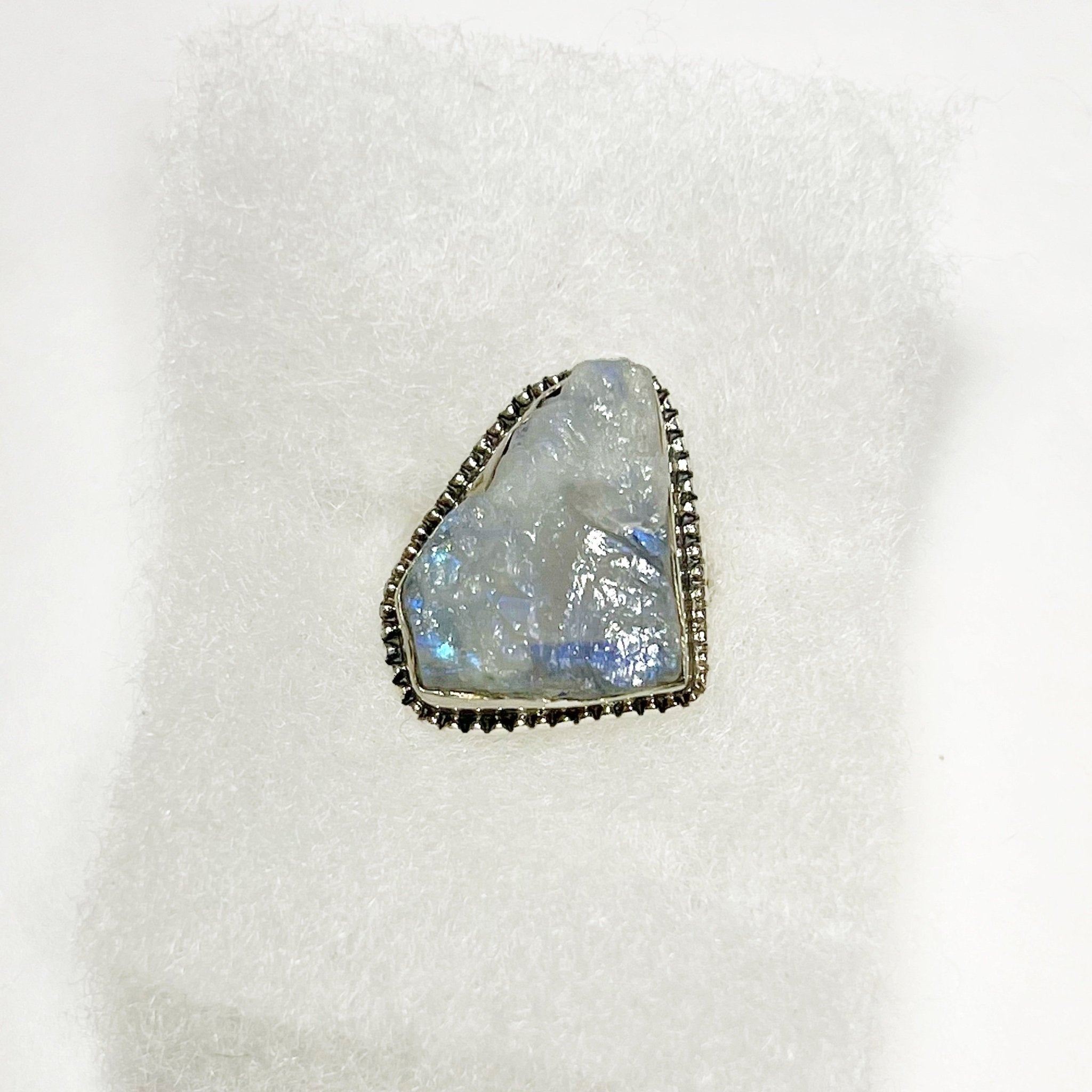 Rough Rainbow Moonstone Ring Size 6 - Sacred Crystals Rings