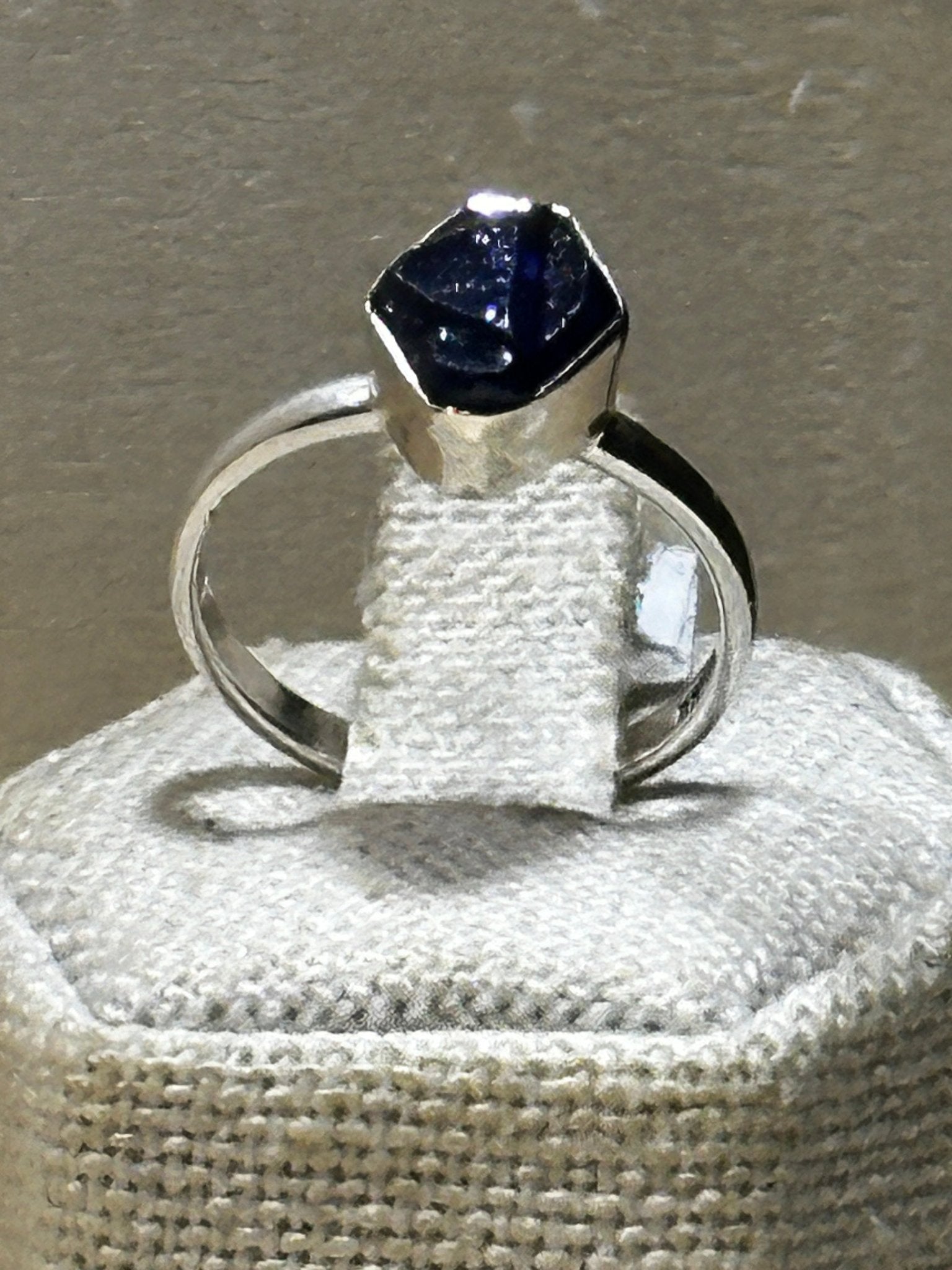 Rough Sapphire Ring Size 8 (02.5018) - Sacred Crystals Rings