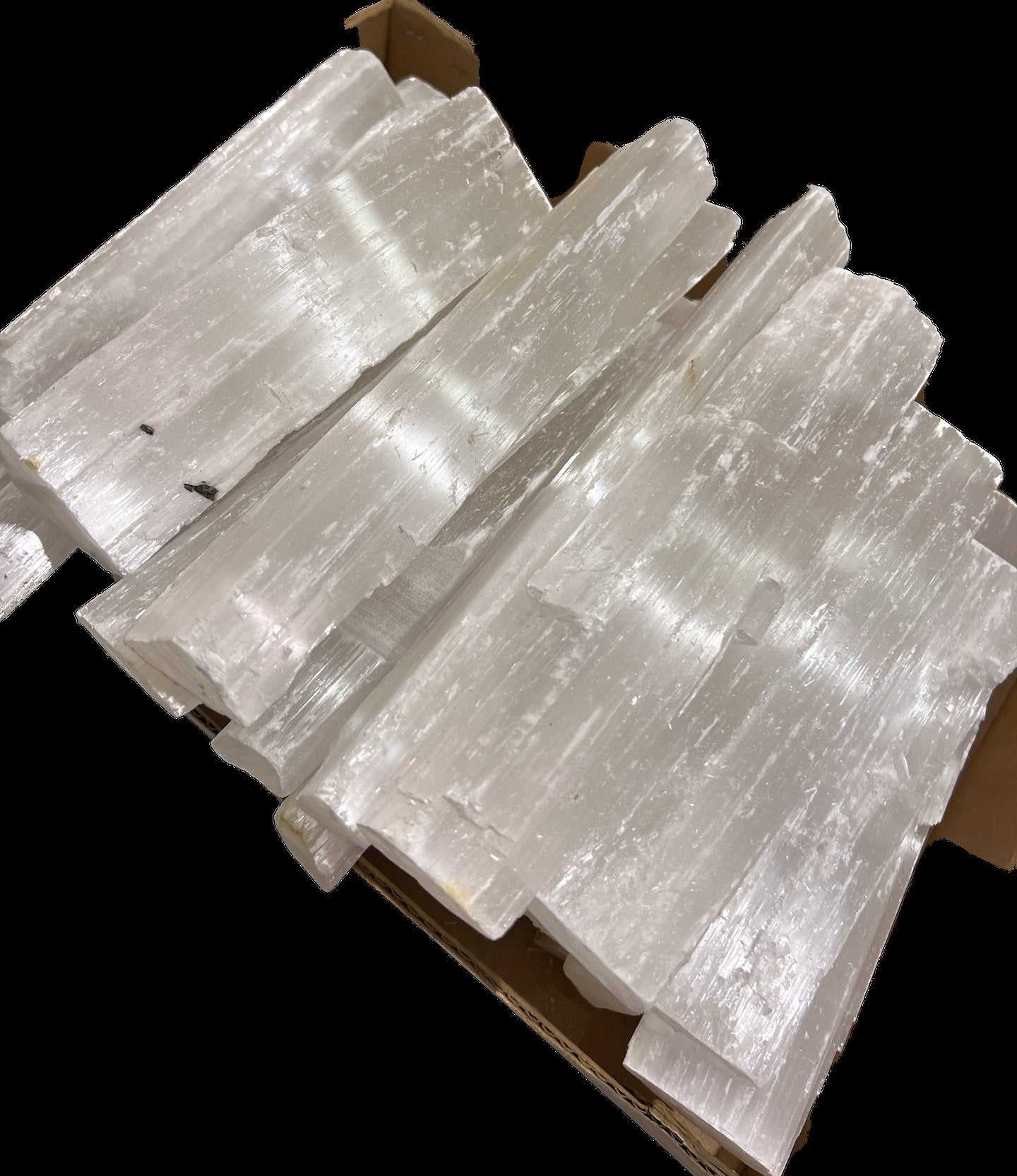 Selenite Log Rough - (wide up to 1/2 lb) - Sacred Crystals Selenite