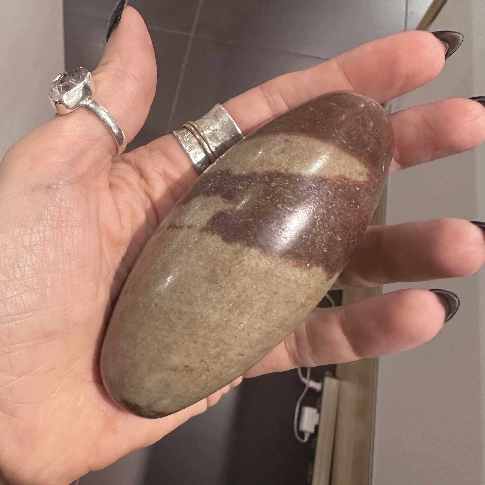 Shiva Lingam - 2 Tone Natural (4") - Sacred Crystals Tumbled Stones