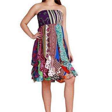 Short Ruffle Sari Dress - Sacred Crystals Apparel