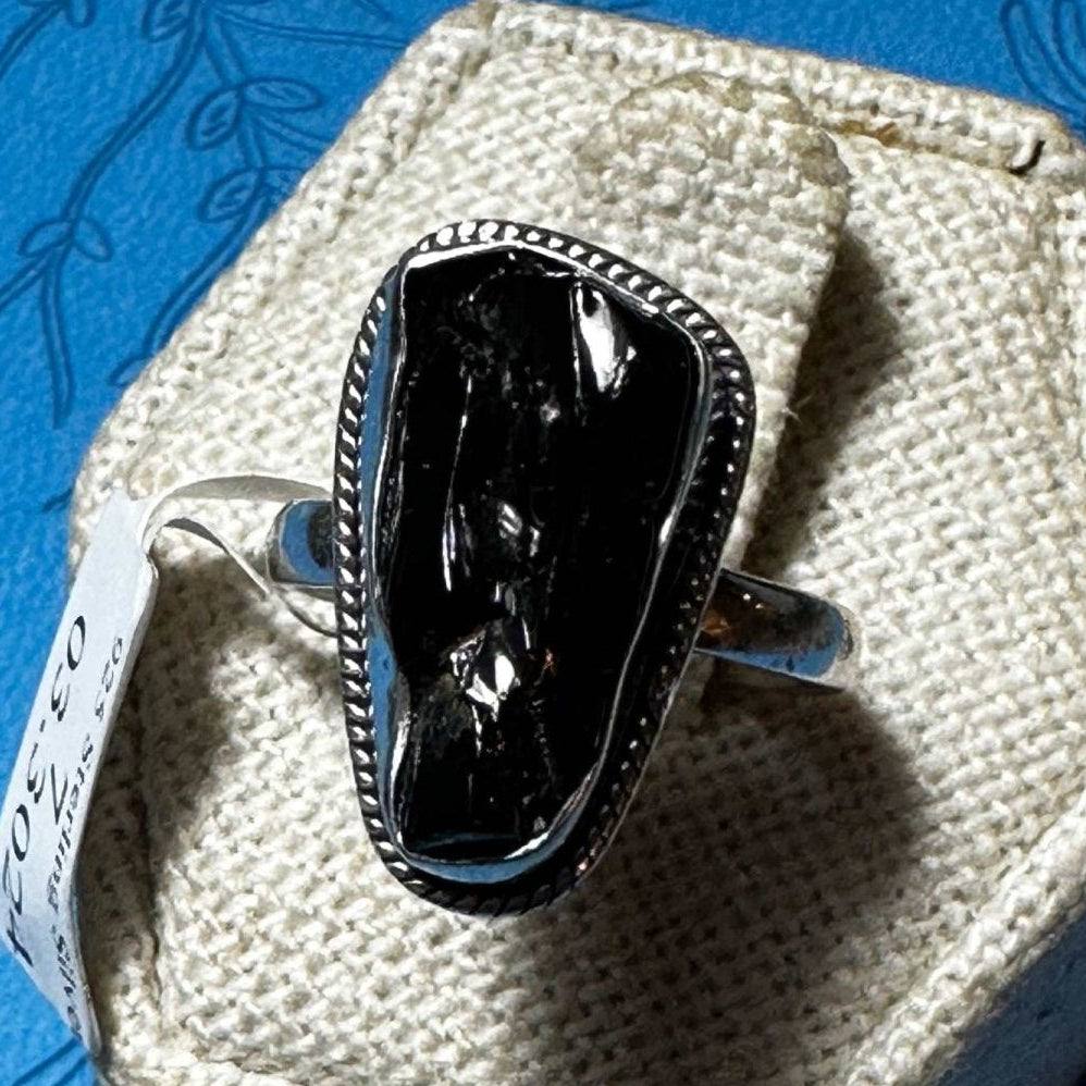 Shungite Ring 03.3024 - Sacred Crystals Rings