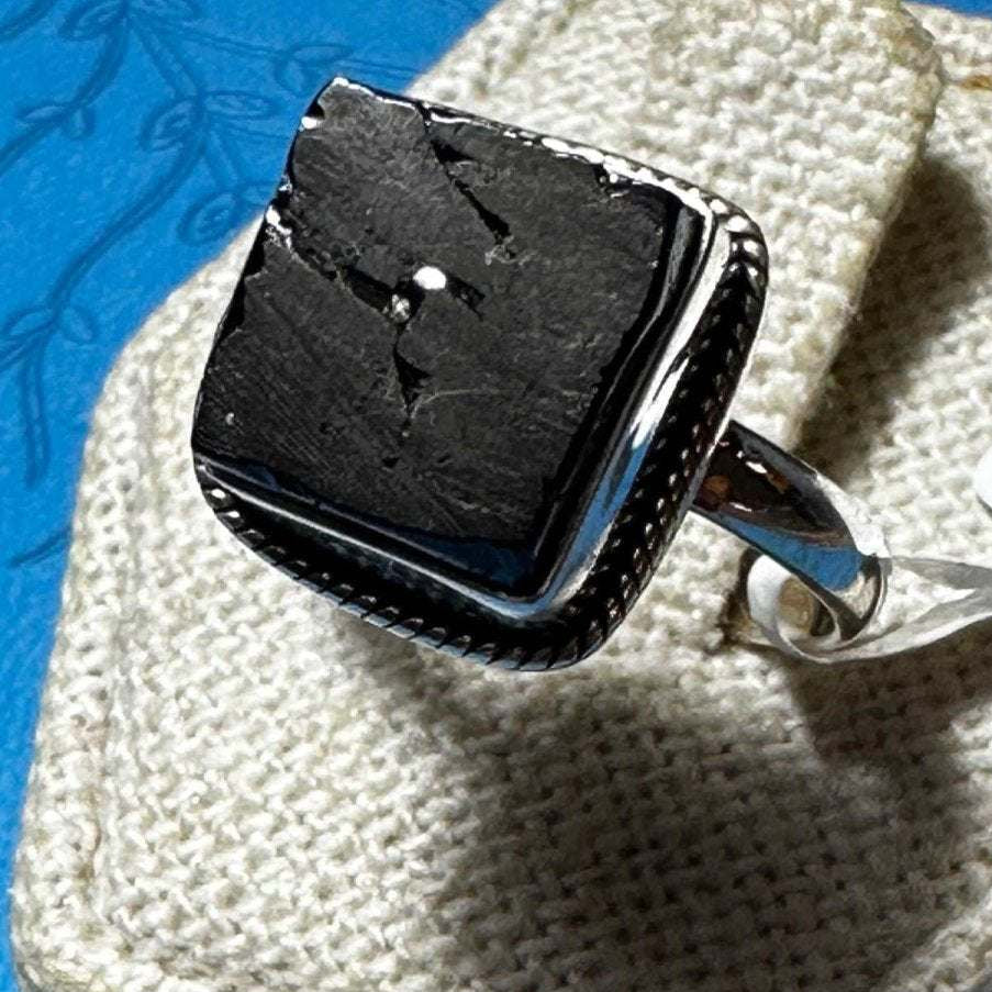 Shungite Ring 03.3024 - Sacred Crystals Rings