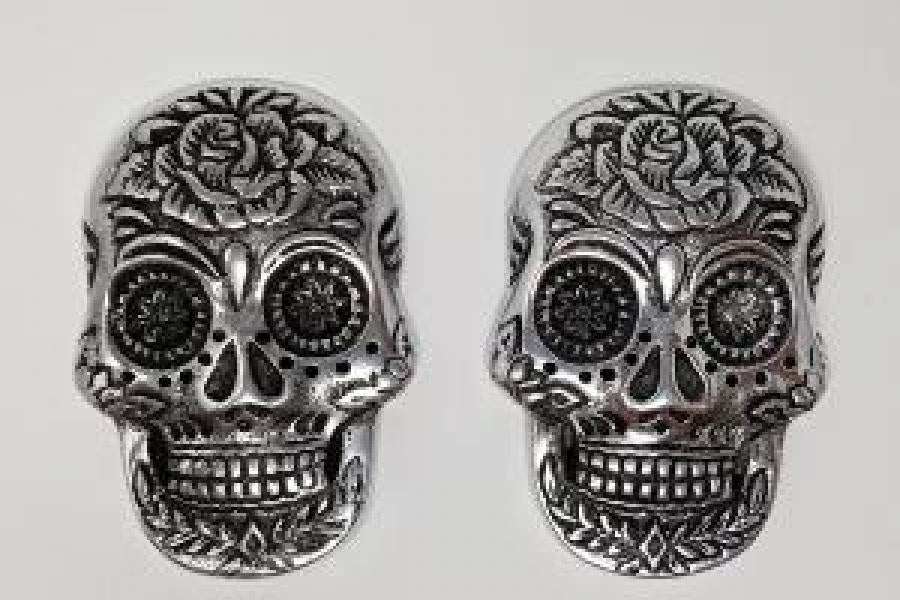 Skull Metal Burner 4&quot; - Sacred Crystals Incense Burners