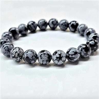 Snowflake Obsidian Stackable Bracelet - Sacred Crystals Bracelets