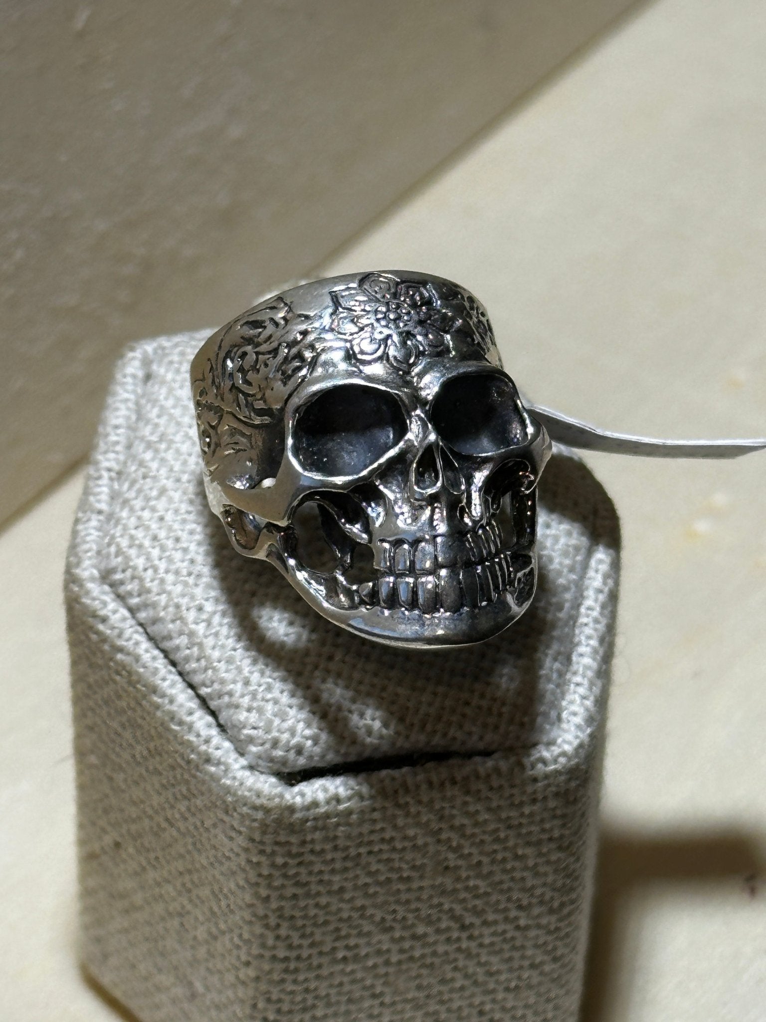 Sterling Silver Skull Ring Size 9 (11.5056) - Sacred Crystals Rings