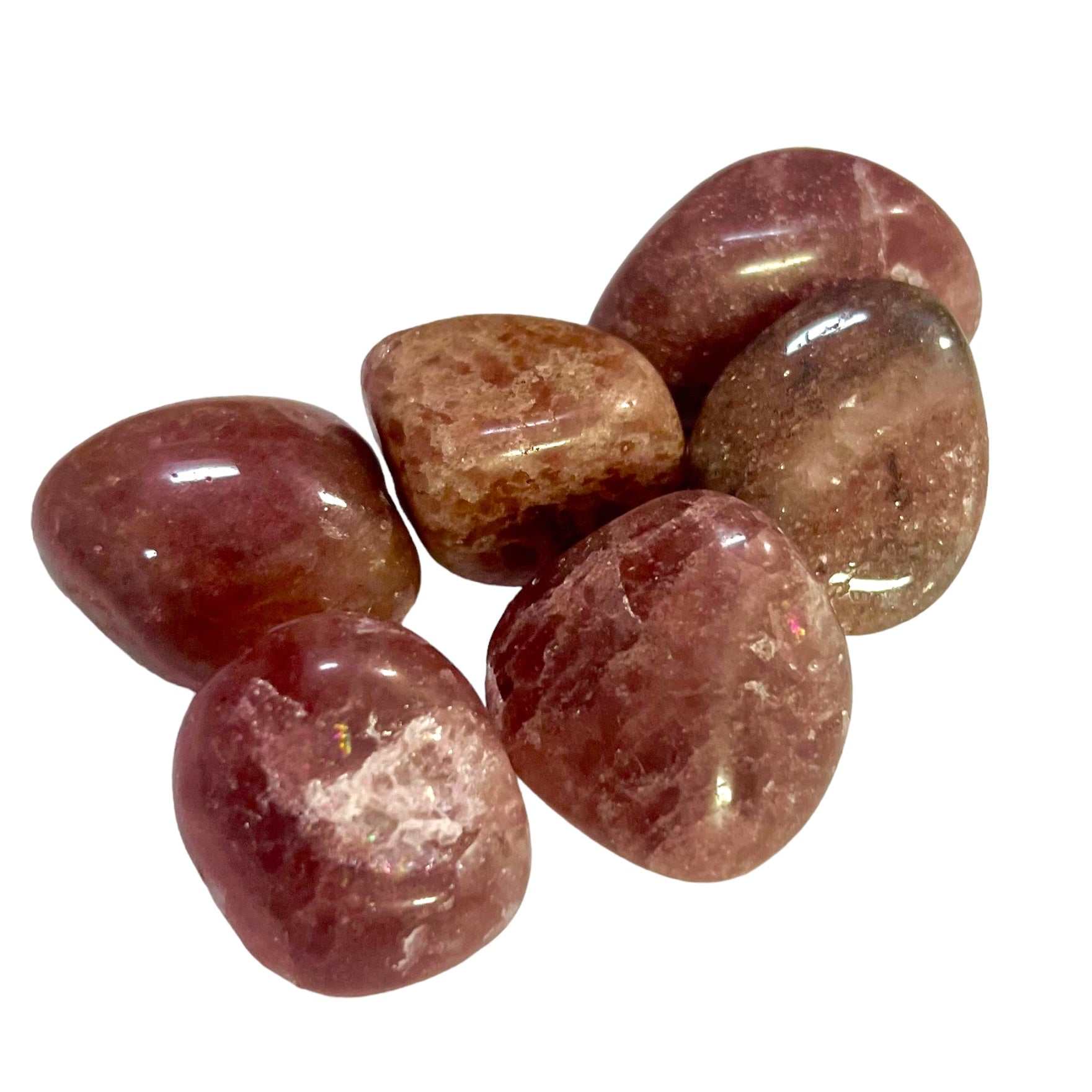 Strawberry Quartz Tumbled Stone - Sacred Crystals Tumbled Stones