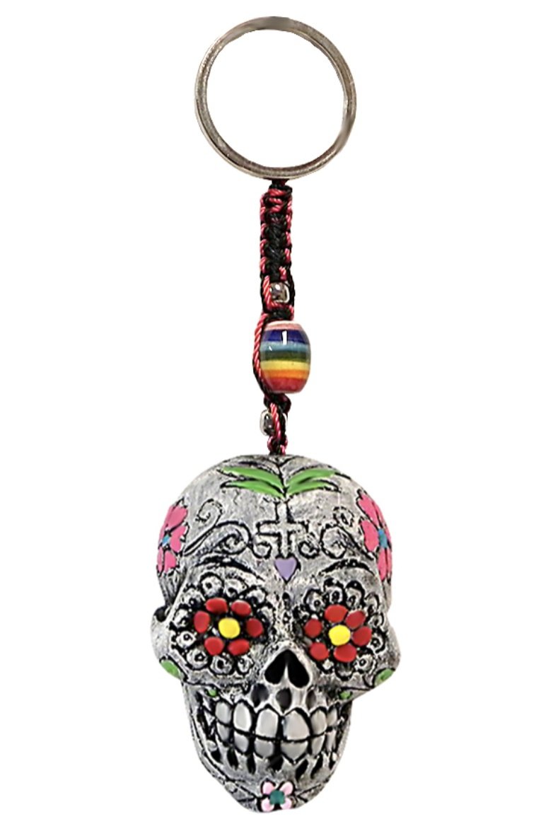 Sugar Skull Key Chain Hand Crafted - Sacred Crystals Keychains